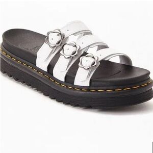 Dr. Marten Blaire Slides with Flower Buckles